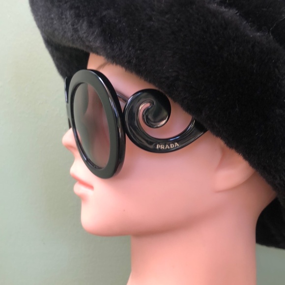 PRADA SUNGLASSES SPR 27N 55 22 1AB-3M1 135 2N BLACK MINIMAL BAROQUE - Picture 7 of 11